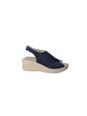 Bzees Sicily Washable Wedge Slingback Sandals, Navy, Size 7.5